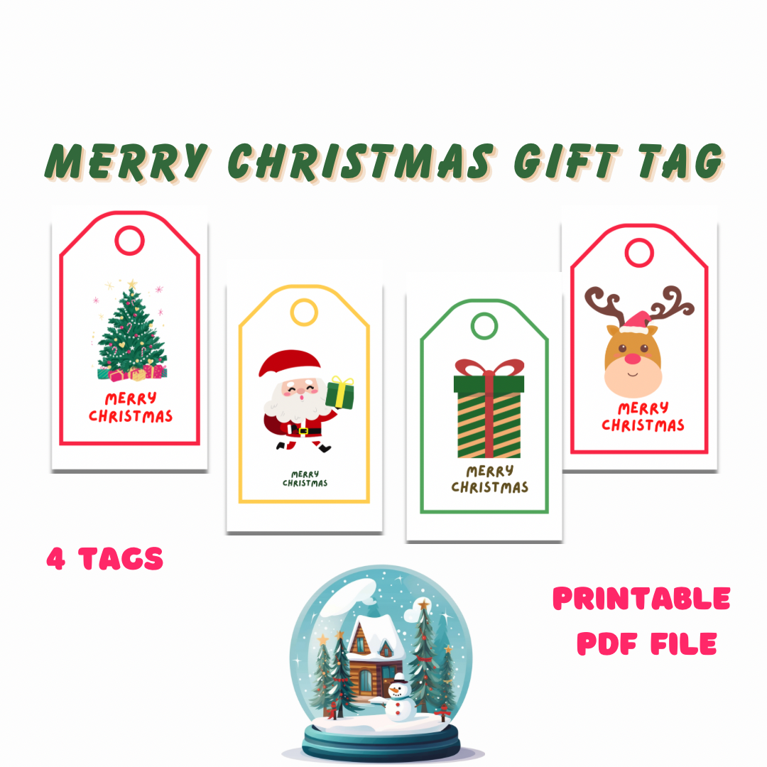 Bundle Merry Christmas gift tags,Printable Holiday Present Labels,Xmas Gift Wrapping Accessories - Jassdigitalbasics # # Jassdigitalbasics