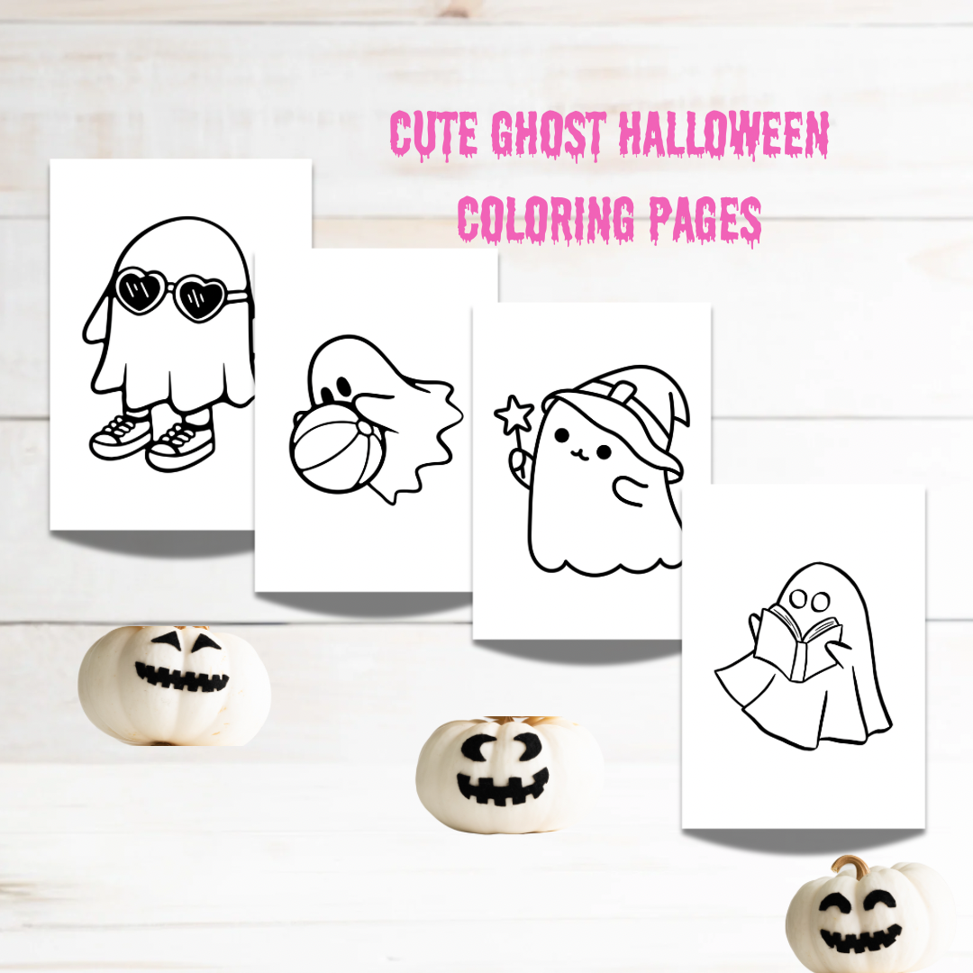 Spooky Ghost Halloween Coloring Book-Halloween Kids Activity Book - Jassdigitalbasics # # Jassdigitalbasics