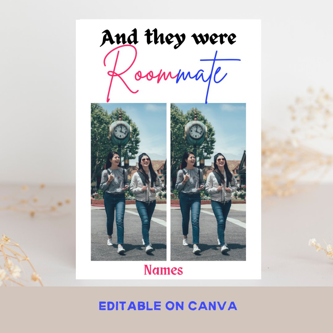 Personalize Roommate with picture Gift Card-Roomie Present Apartment Gift - Jassdigitalbasics # # Jassdigitalbasics
