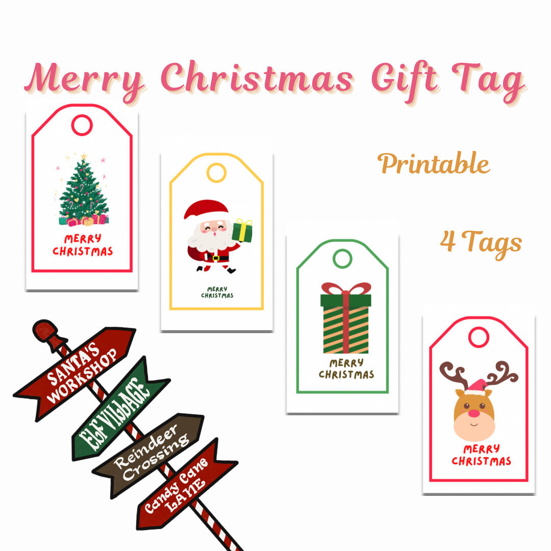 Bundle Merry Christmas gift tags,Printable Holiday Present Labels,Xmas Gift Wrapping Accessories - Jassdigitalbasics # # Jassdigitalbasics