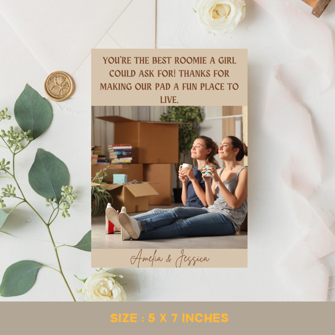 Personalized Roommate Gift Card-Gift Roommate Friendship Card-Birthday Card Roommate - Jassdigitalbasics # # Jassdigitalbasics