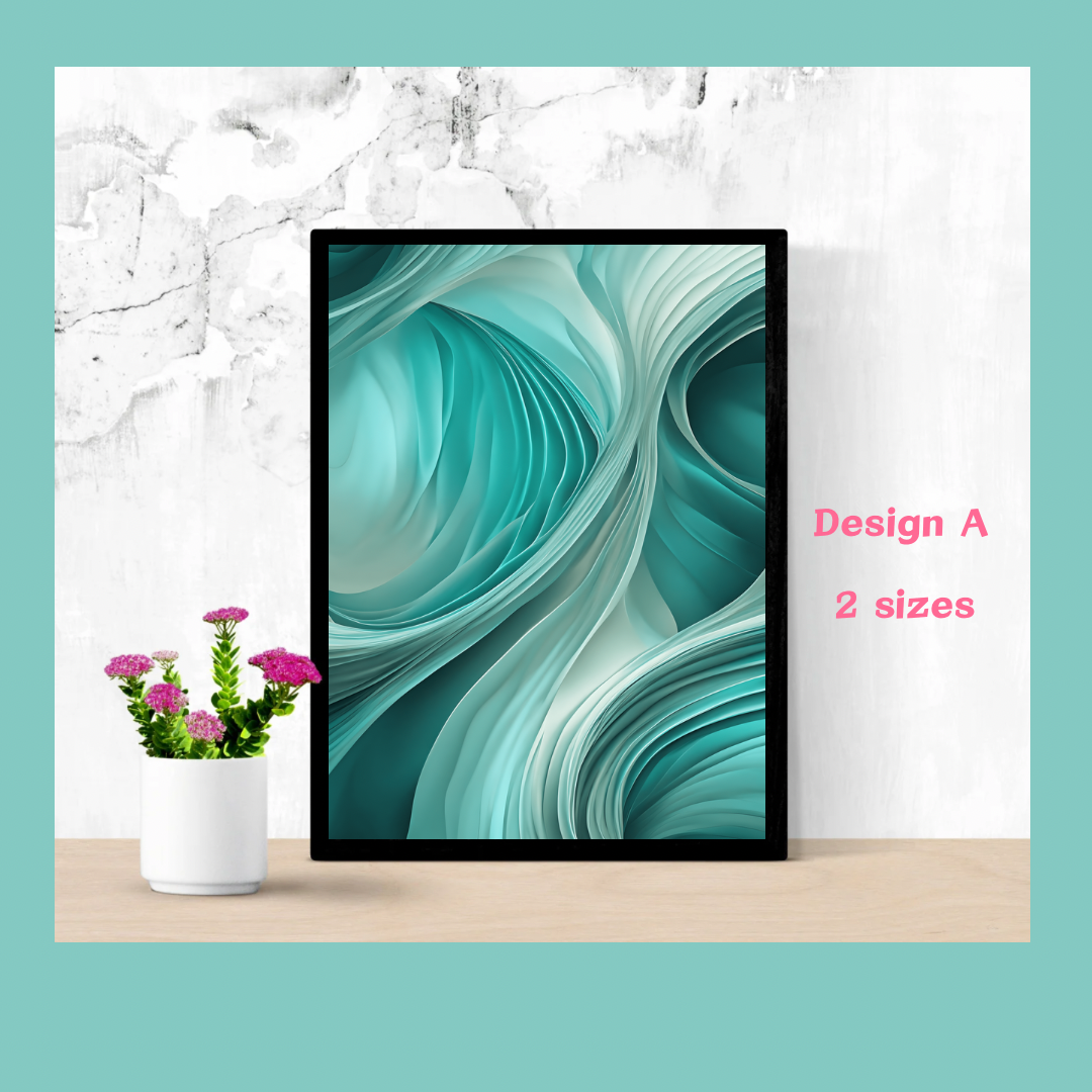 White blue ocean abstract wall art Ethereal Oasis home decor - Jassdigitalbasics # # Jassdigitalbasics