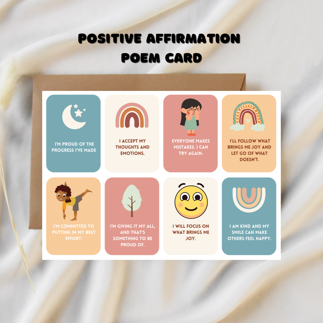 Printable Positive Affirmations poems card motivation kid affirmative card - Jassdigitalbasics # # Jassdigitalbasics