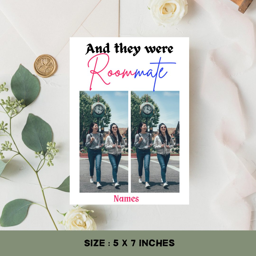 Personalize Roommate with picture Gift Card-Roomie Present Apartment Gift - Jassdigitalbasics # # Jassdigitalbasics