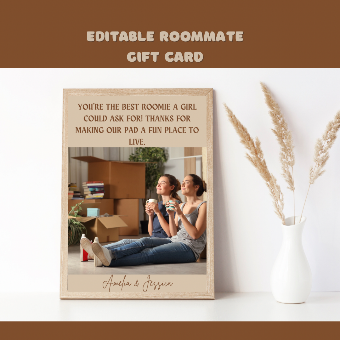 Personalized Roommate Gift Card-Gift Roommate Friendship Card-Birthday Card Roommate - Jassdigitalbasics # # Jassdigitalbasics