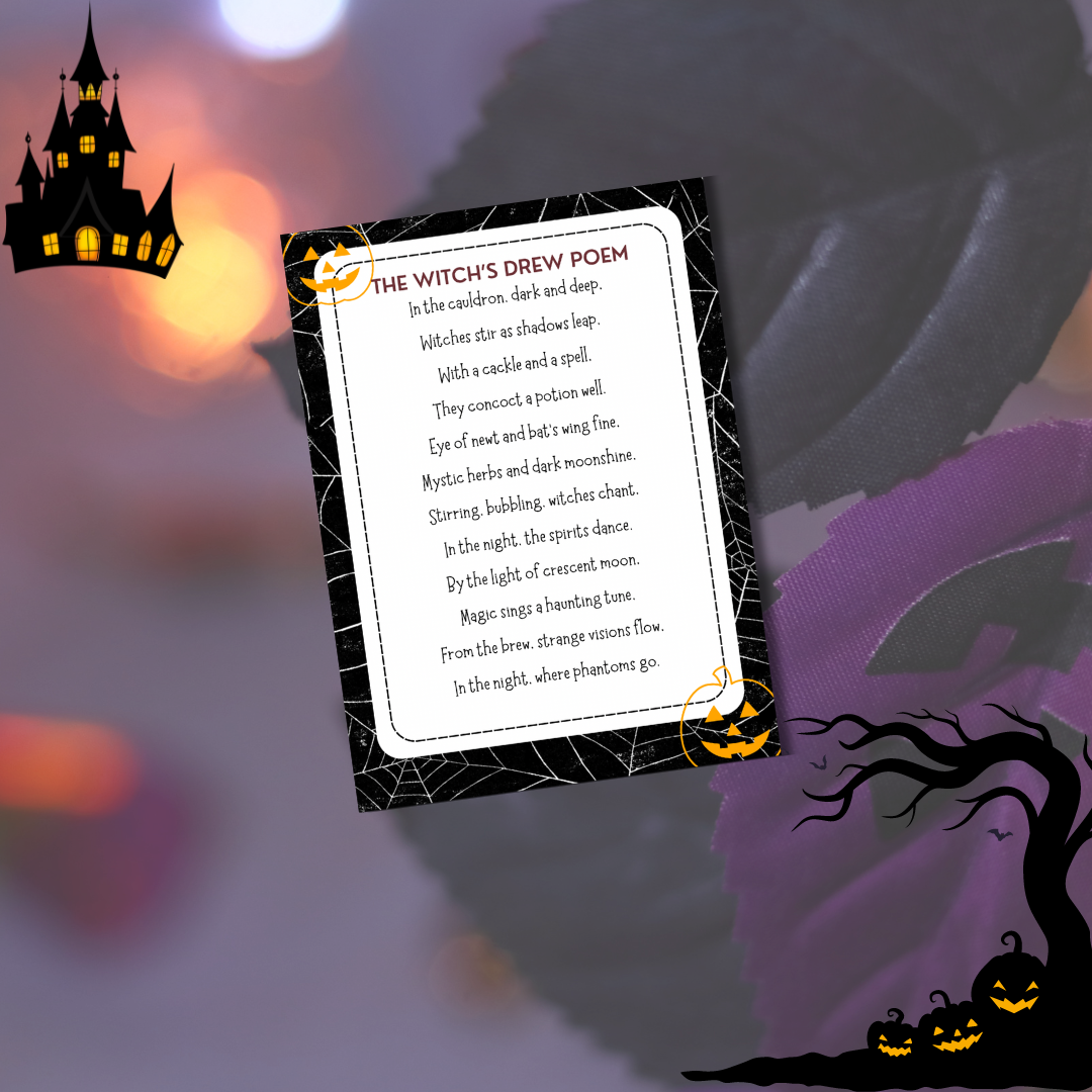 Witch halloween poem Vintage -Halloween party decor, Halloween sign Witches poem - Jassdigitalbasics # # Jassdigitalbasics