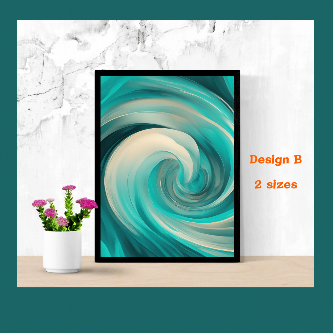 White blue ocean abstract wall art Ethereal Oasis home decor - Jassdigitalbasics # # Jassdigitalbasics