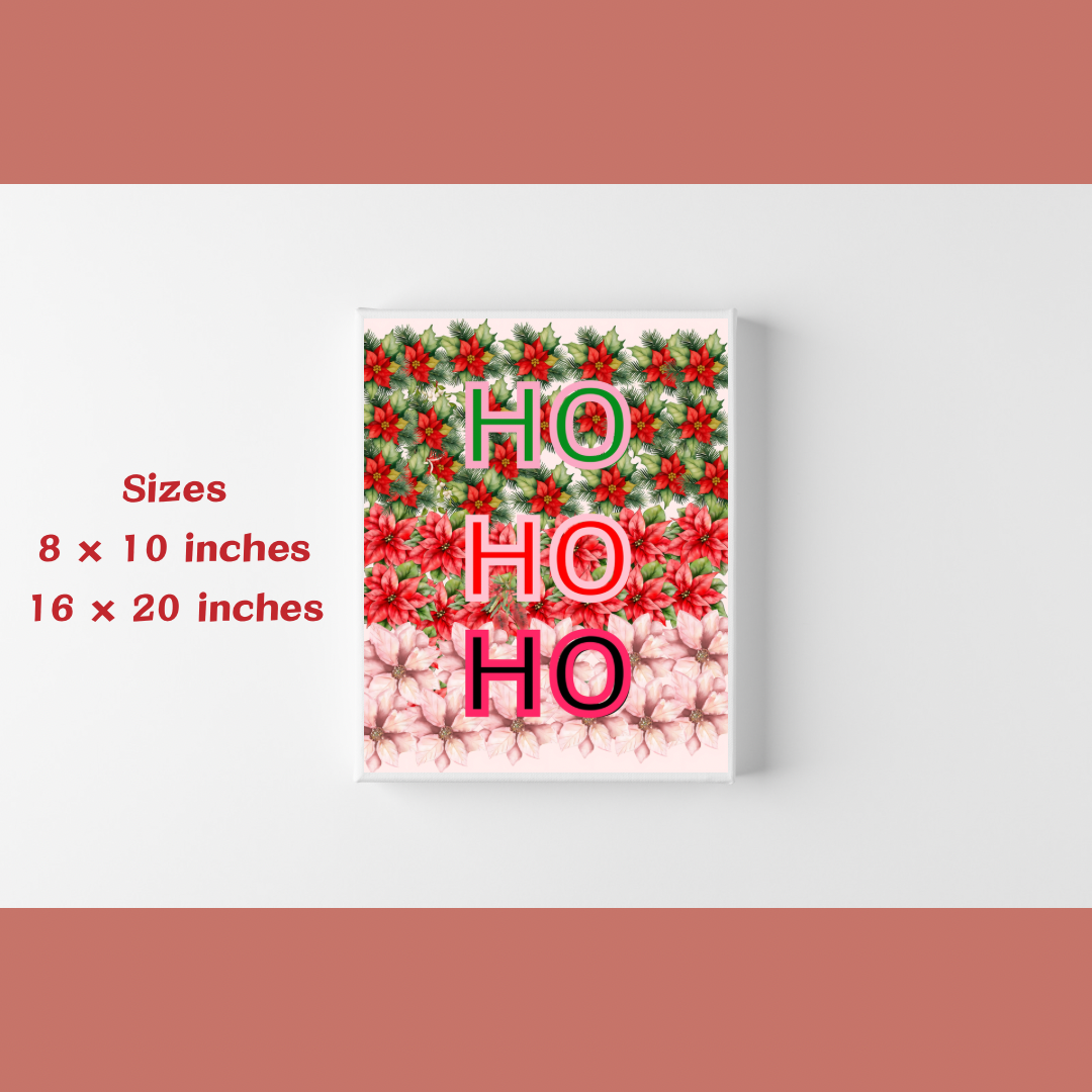 Ho Ho Ho Illustration Design wall art- Christmas Greeting Home decor Quotes - Jassdigitalbasics # # Jassdigitalbasics