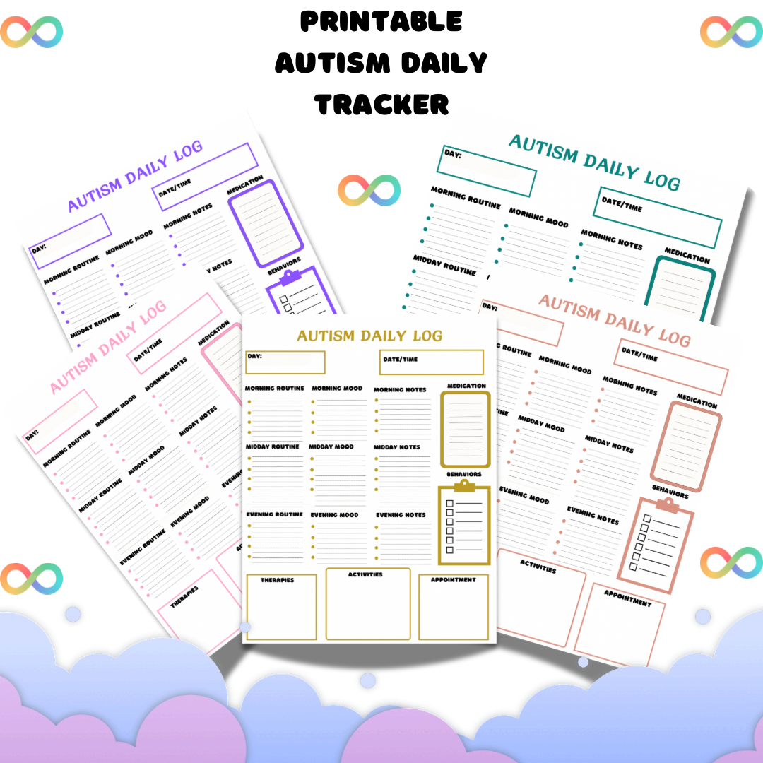 Printable Autism Daily Log, Autism Day Tracker, Autism Log Book - Jassdigitalbasics # # Jassdigitalbasics