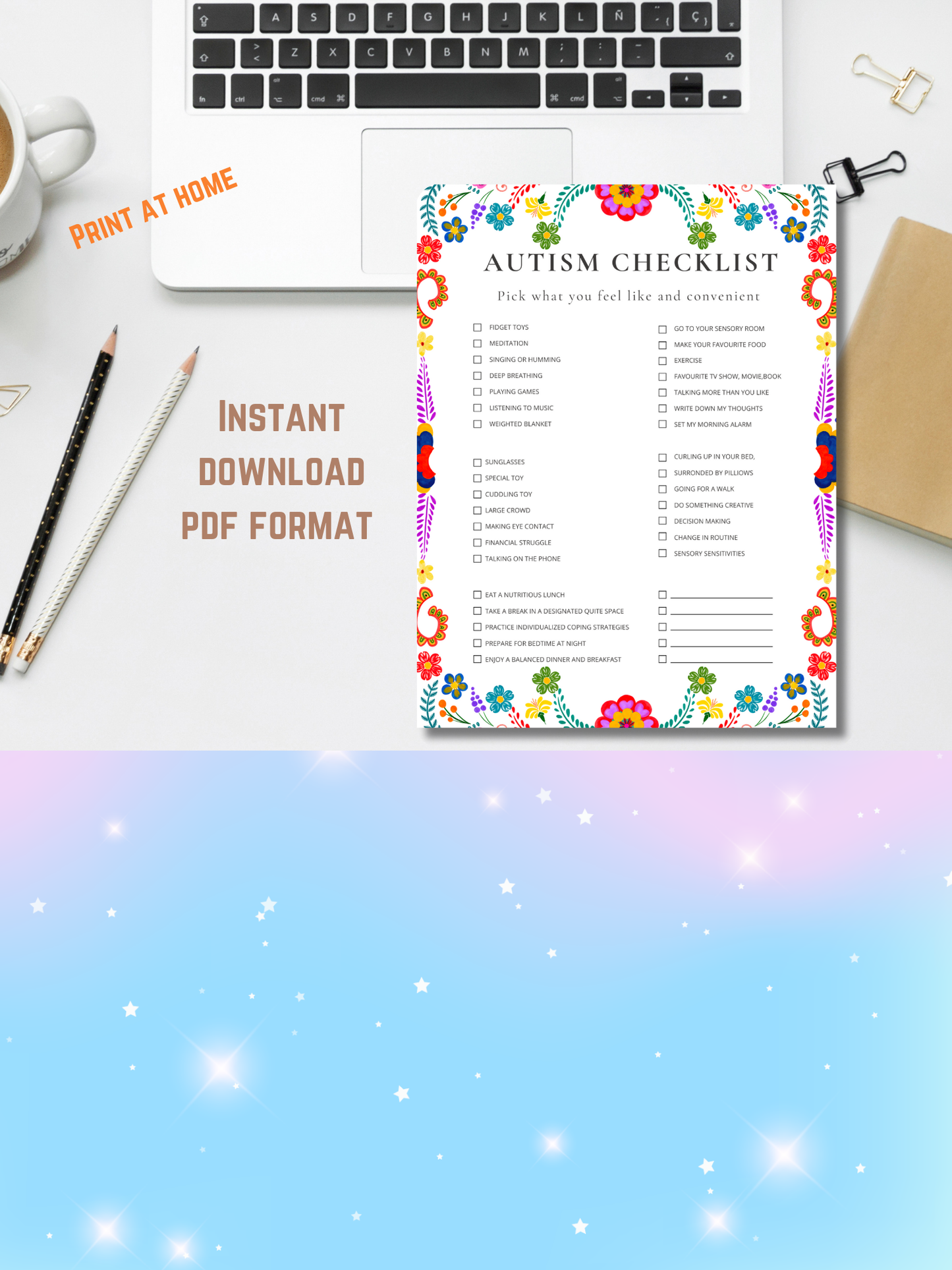 Printable Autism Checklist Special Needs Parent Tool, Digital Download - Jassdigitalbasics # # Jassdigitalbasics