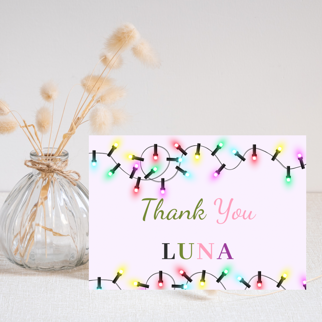 Christmas Thank You Card with LED Light-Personalized Holiday Greeting - Jassdigitalbasics # # Jassdigitalbasics