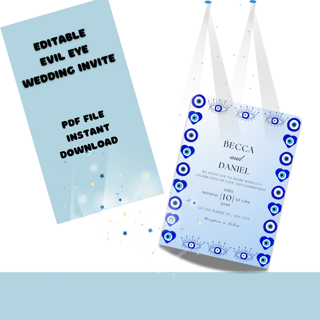 Evil Eye wedding Invitation Card Greek Evil Eye -wedding Invitation Halloween - Jassdigitalbasics # # Jassdigitalbasics