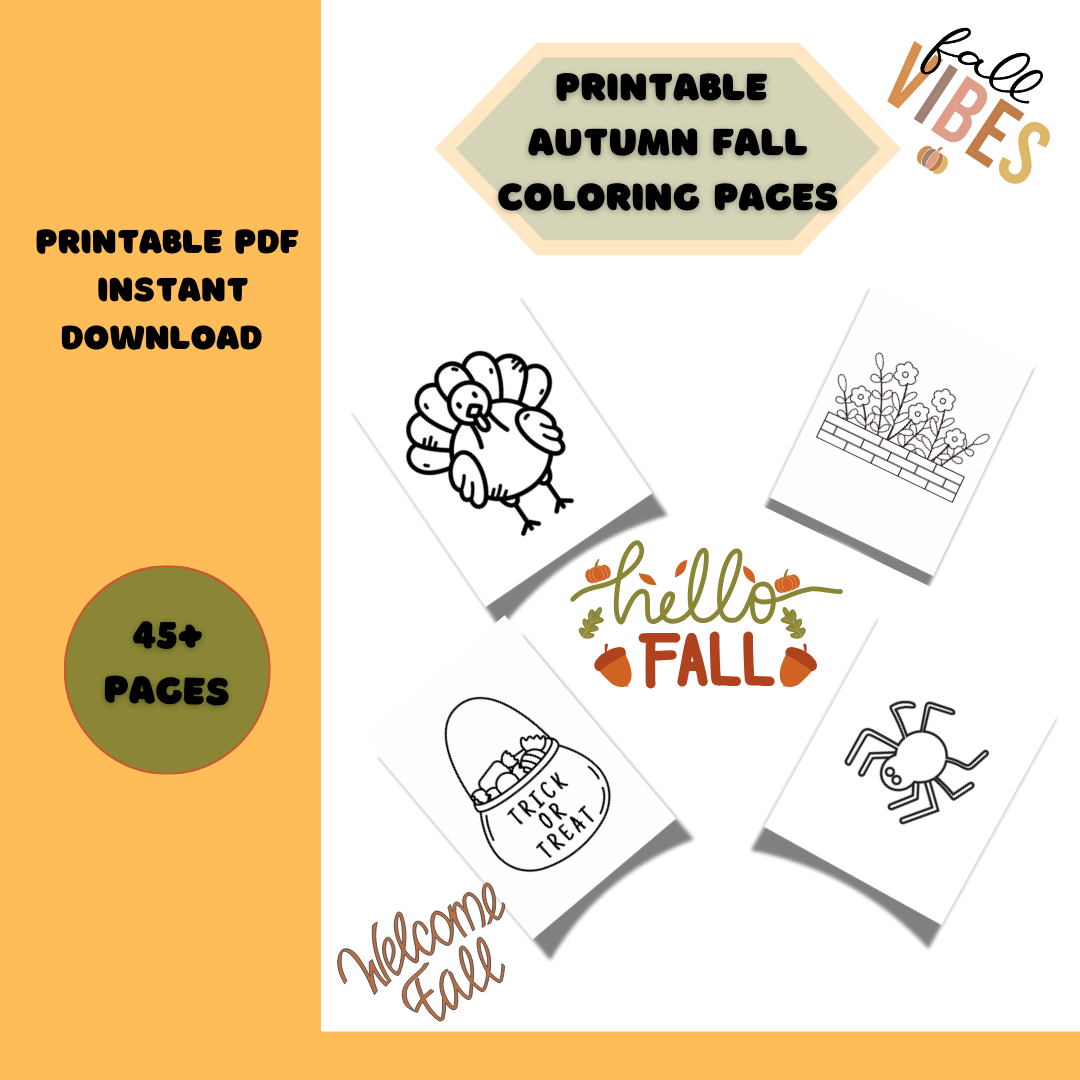 Printable Fall Autumn Coloring Pages-Fun Children Activity-Thanksgiving Gift - Jassdigitalbasics # # Jassdigitalbasics