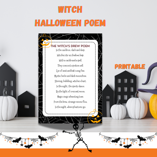 Witch halloween poem Vintage -Halloween party decor, Halloween sign Witches poem - Jassdigitalbasics # # Jassdigitalbasics