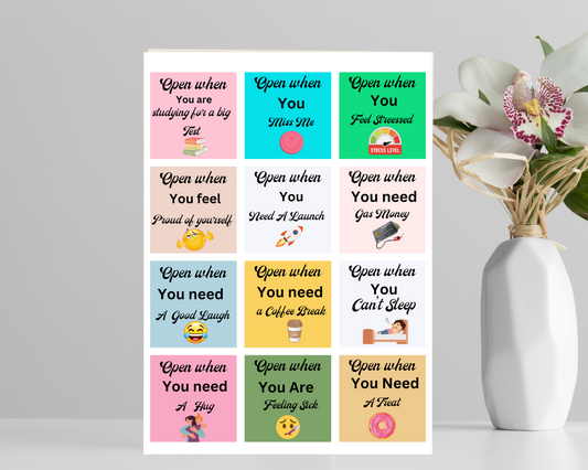 Open When Cards for Him or Her,-Relationship Gift Set-Unique Thoughtful Gift - Jassdigitalbasics # # Jassdigitalbasics