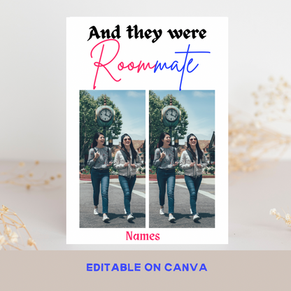 Personalize Roommate with picture Gift Card-Roomie Present  Apartment Gift - Jassdigitalbasics # #