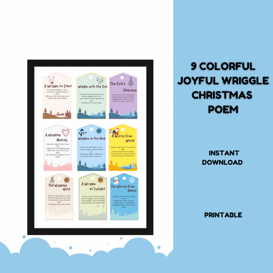 9 Colorful Christmas Poem Postcard Tag-Holiday Gift Tag - Jassdigitalbasics # # Jassdigitalbasics