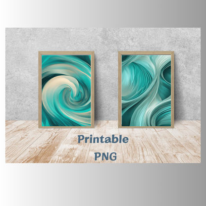 White blue ocean abstract wall art Ethereal Oasis home decor - Jassdigitalbasics # #