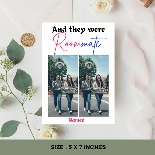 Personalize Roommate with picture Gift Card-Roomie Present  Apartment Gift - Jassdigitalbasics # # Jassdigitalbasics