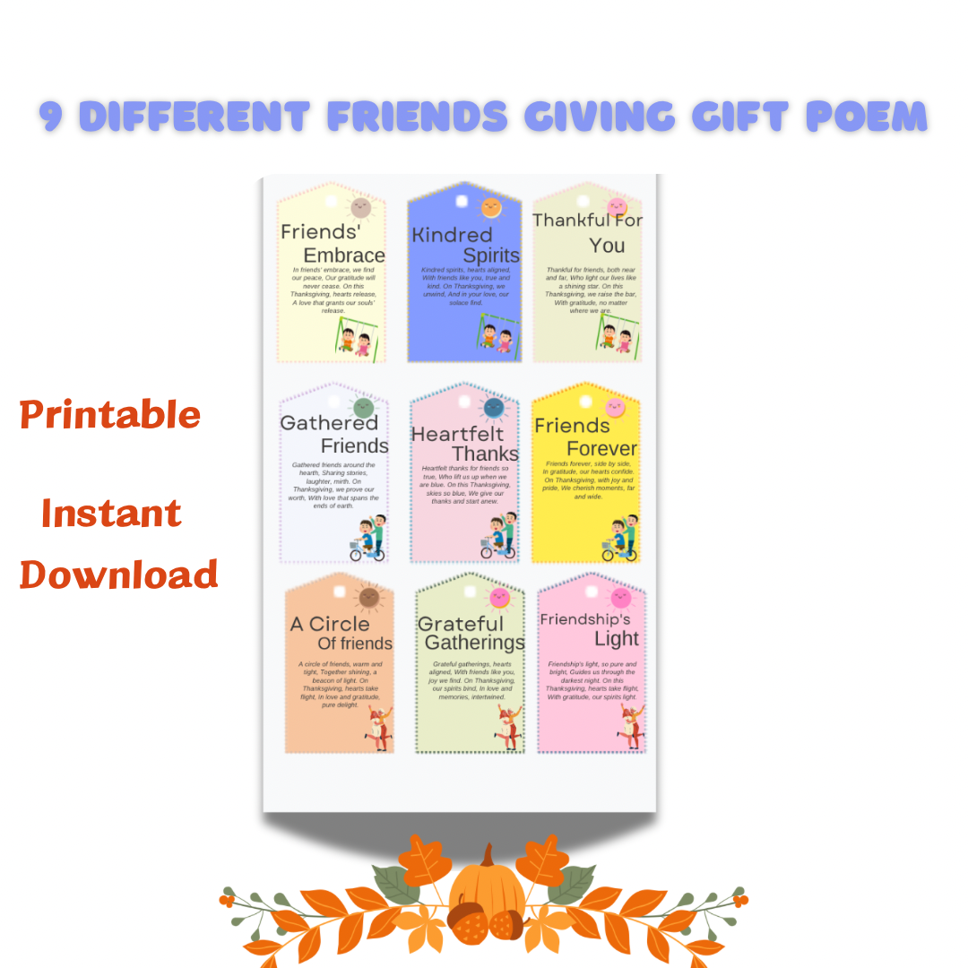 Friends Giving Gift Poem Printable Friendship Poem Art- Best Friend Gift - Jassdigitalbasics # # Jassdigitalbasics