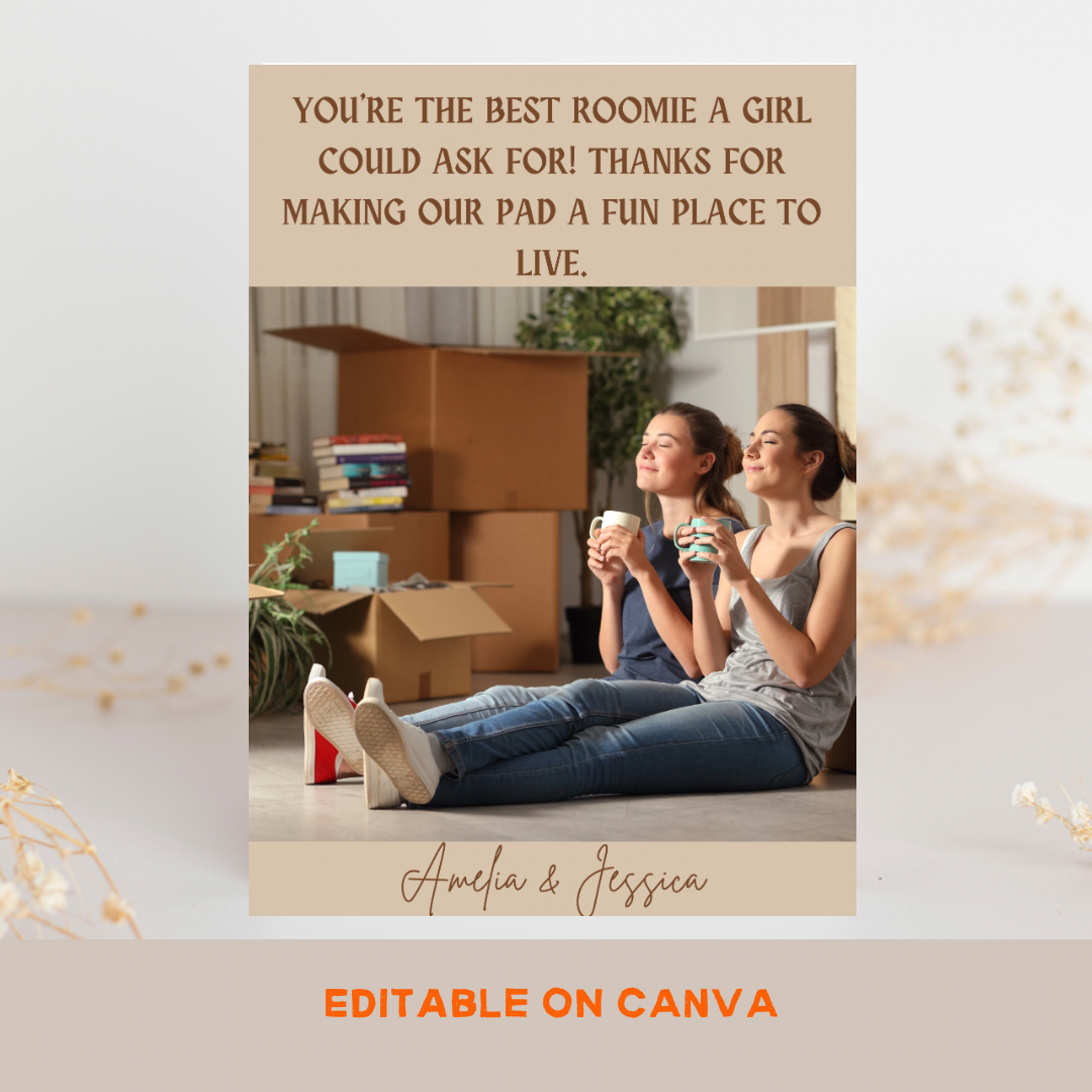 Personalized Roommate Gift Card-Gift Roommate Friendship Card-Birthday Card Roommate - Jassdigitalbasics # #