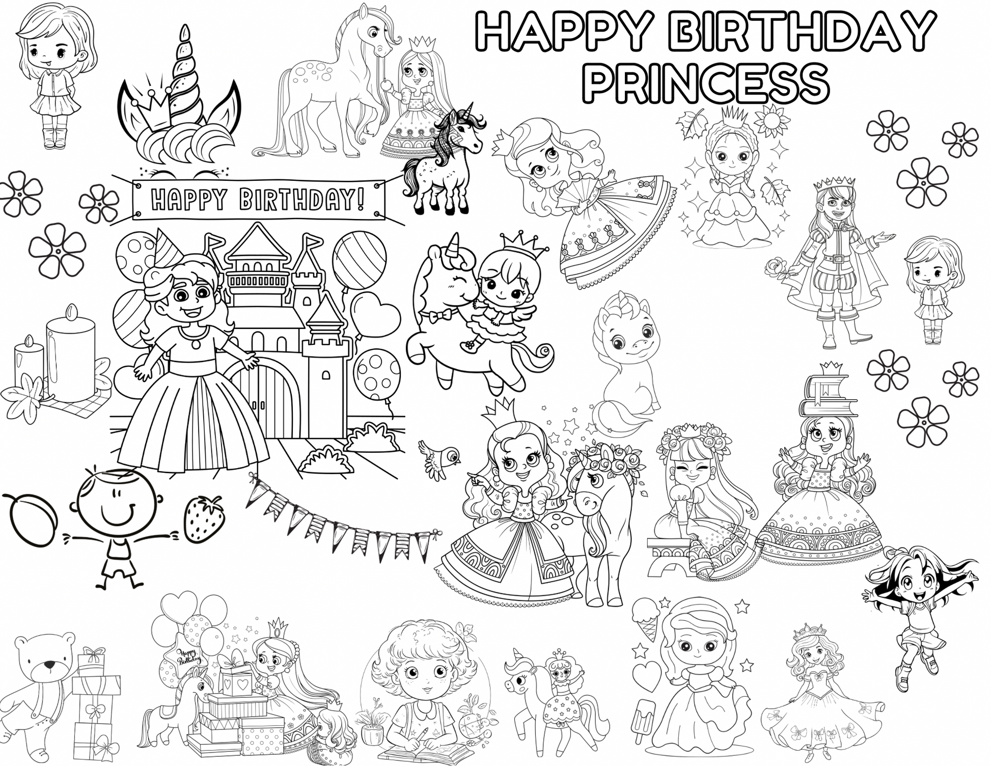 Editable Birthday Coloring Placemat-Kids Activity Mat-Washable Mat - Jassdigitalbasics # #