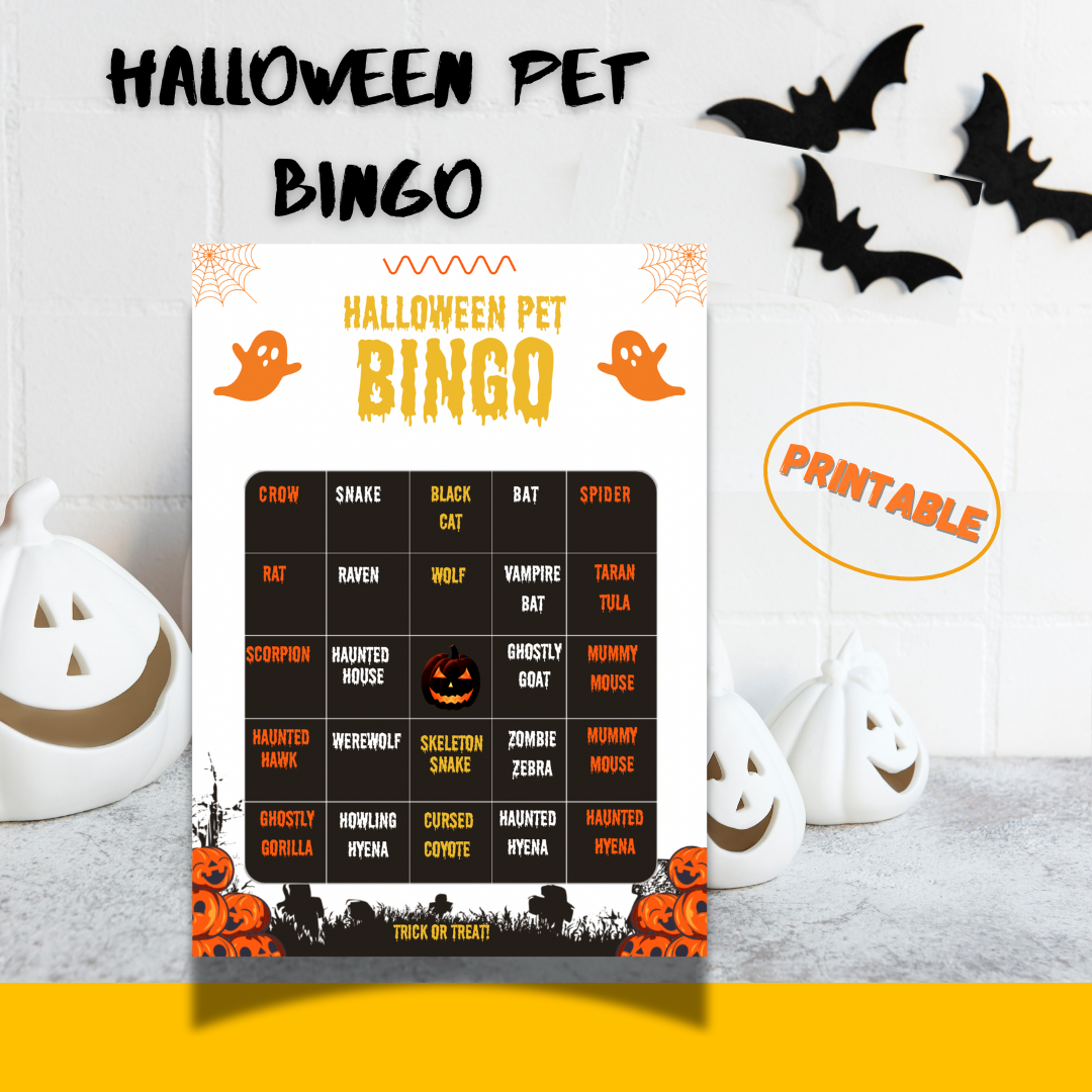 Halloween pet bingo card game- printable Game - Jassdigitalbasics # # Jassdigitalbasics