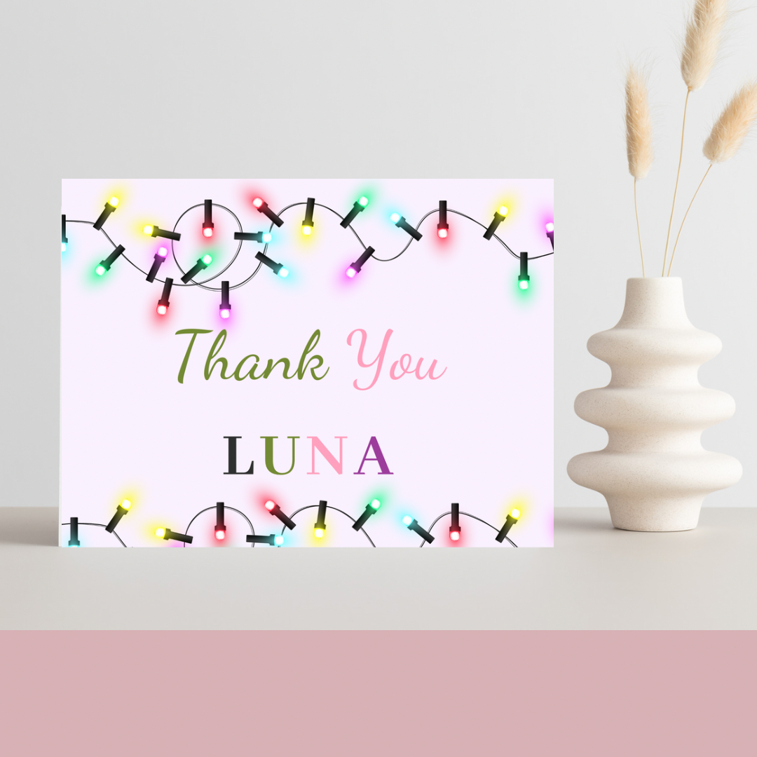 Christmas Thank You Card with LED Light-Personalized Holiday Greeting - Jassdigitalbasics # #