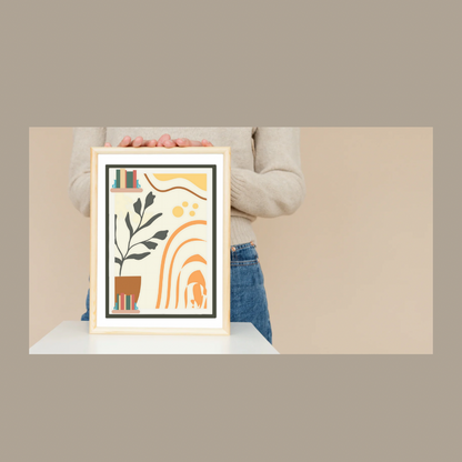 Beige Minimalist abstract wall art Boho -wall art home decor - Jassdigitalbasics # #