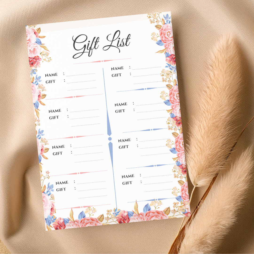 Adult Christmas Gift List Organizer-Holiday Wish List Tracker-Gift Planner - Jassdigitalbasics # # Jassdigitalbasics