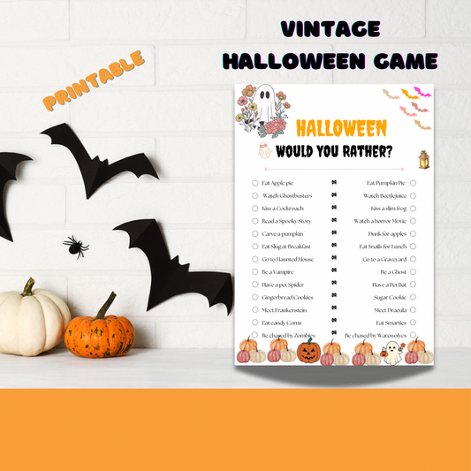 Would you Rather vintage Halloween games printable-Digital Game for kids teens and adults - Jassdigitalbasics # # Jassdigitalbasics