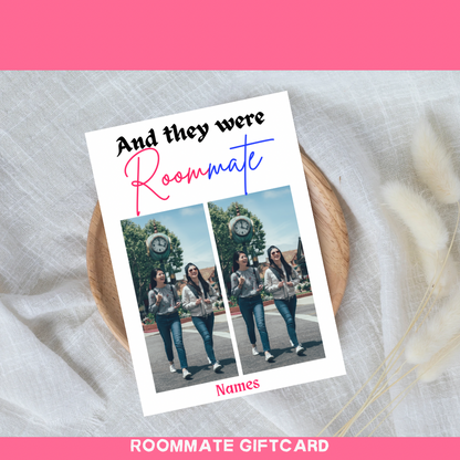 Personalize Roommate with picture Gift Card-Roomie Present  Apartment Gift - Jassdigitalbasics # #