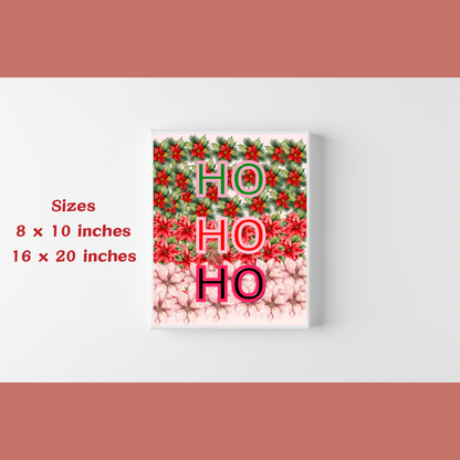 Ho Ho Ho Illustration Design wall art- Christmas Greeting Home decor Quotes - Jassdigitalbasics # #