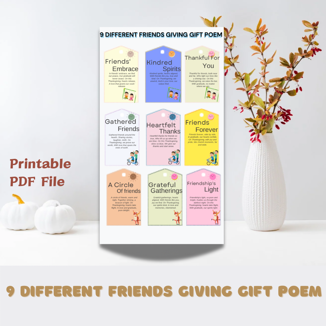 Friends Giving Gift Poem Printable Friendship Poem Art- Best Friend Gift - Jassdigitalbasics # # Jassdigitalbasics