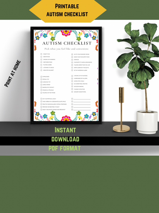 Printable Autism Checklist Special Needs Parent Tool, Digital Download - Jassdigitalbasics # # Jassdigitalbasics