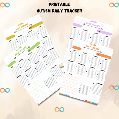 Printable Autism Daily Log-Autism Day Tracker - Jassdigitalbasics # #