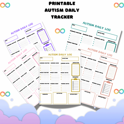 Printable Autism Daily Log, Autism Day Tracker, Autism Log Book - Jassdigitalbasics # #