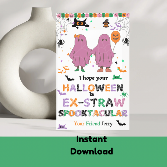 Halloween Straw Tag Drink Marker-Halloween Party Supplies -Cute Tag for Straws - Jassdigitalbasics # # Jassdigitalbasics