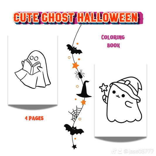 Spooky Ghost Halloween Coloring Book-Halloween Kids Activity Book - Jassdigitalbasics # # Jassdigitalbasics