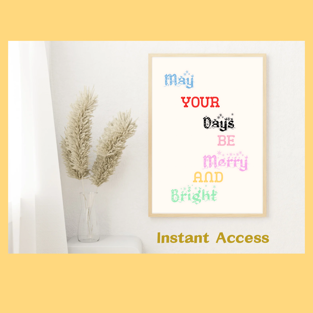 May your day be merry and bright wall art -Home decor Quotes - Jassdigitalbasics # # Jassdigitalbasics