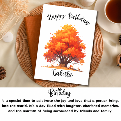 Personalize Autumn Fall birthday- birthday card template - Jassdigitalbasics # #