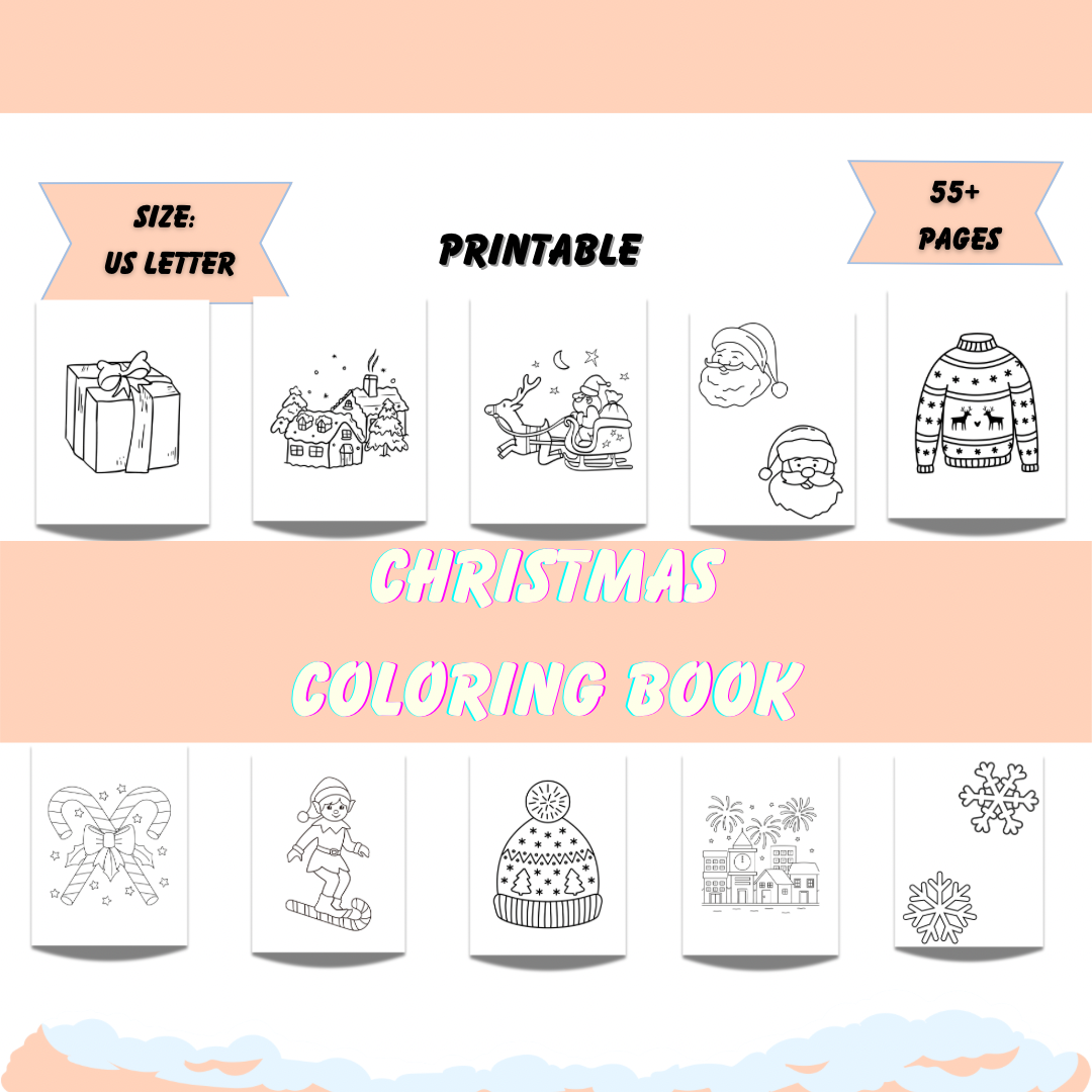 Printable Christmas Coloring Book,Preschool learning tool Actiu - Jassdigitalbasics # # Jassdigitalbasics