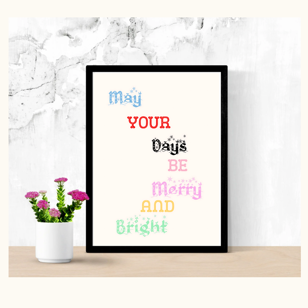 May your day be merry and bright wall art -Home decor Quotes - Jassdigitalbasics # # Jassdigitalbasics