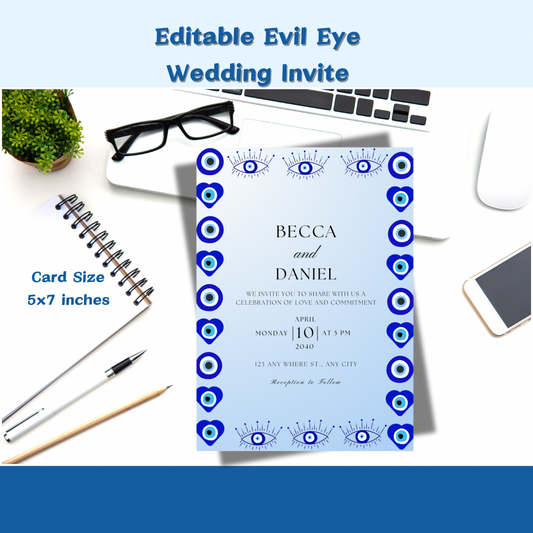 Evil Eye wedding Invitation Card Greek Evil Eye -wedding Invitation Halloween - Jassdigitalbasics # # Jassdigitalbasics