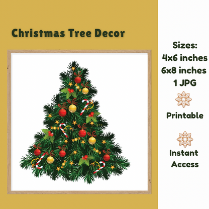 Christmas Tree Decoration, Tree Home Ornament, Holiday Rustic Farmhouse - Jassdigitalbasics # #