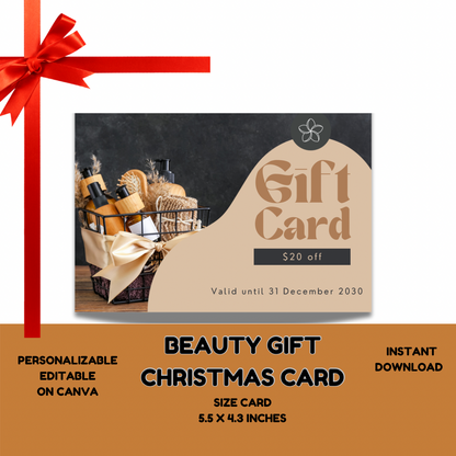 Beige Printable Beauty Gift Card, Beauty Gift Certificate Template, Makeup Artist Gift - Jassdigitalbasics # #